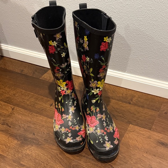 Vintage Floral Women's Rain Boots size 9 - Picture 2 of 7